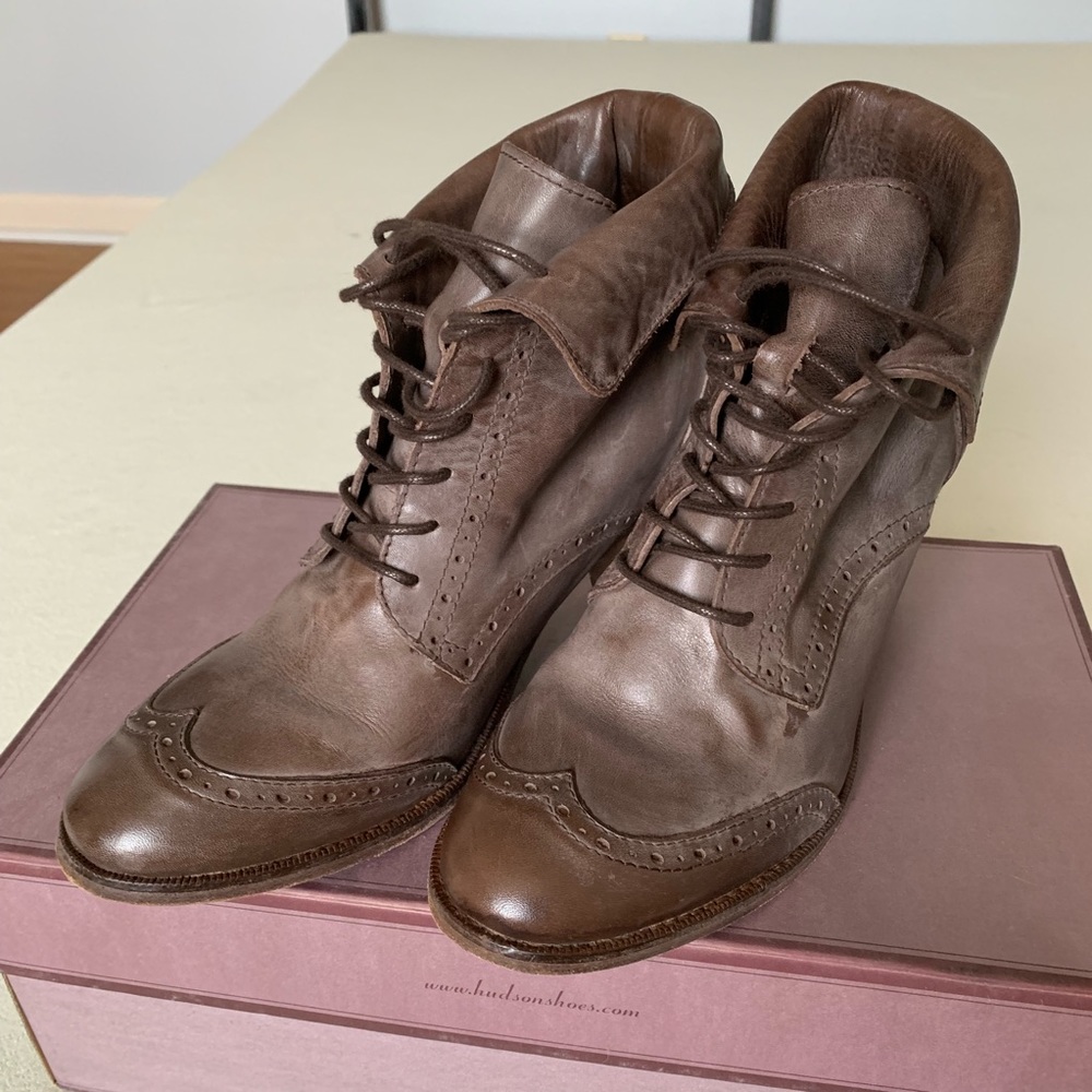 Anthropologie Hudson Lace-up ankle Boots